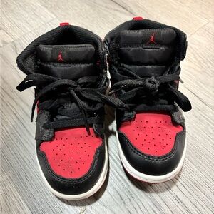 Jordan Kids Black and Red Sneakers